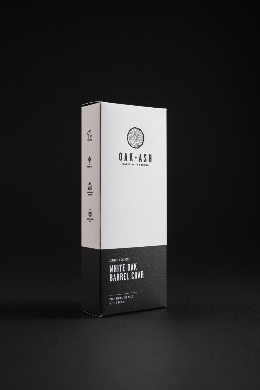 A grooming carton in tactile matte finishes that invite the hand.