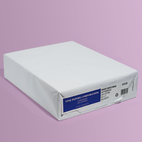Fine Papers Corp. 25% Cotton Warm White, 8.5x11, 25 lb.