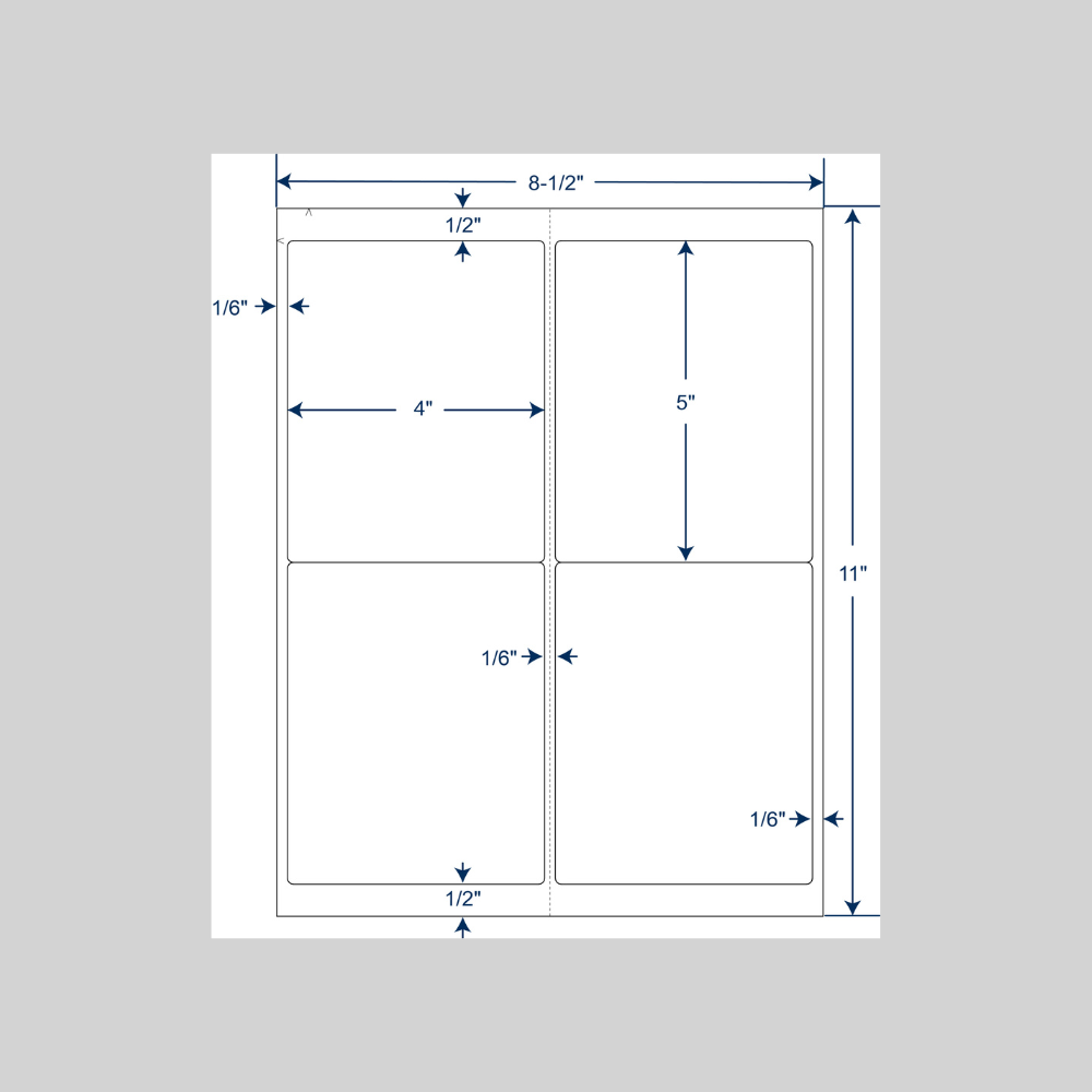 4 up labels, Sheet