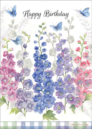 [B3112] Floral Butterflies Birthday Card