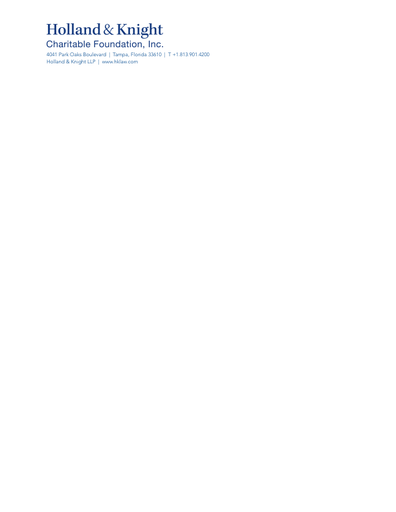 Holland & Knight Engraved Letterhead - Charitable Foundation