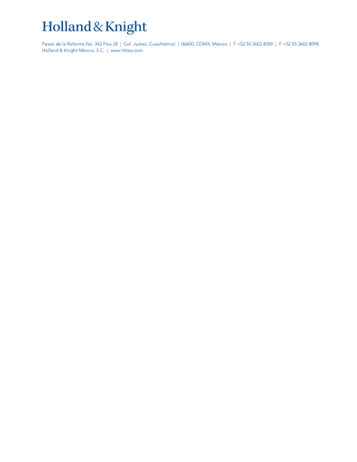 Holland & Knight Engraved Letterhead - Mexico