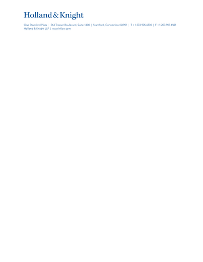 Holland & Knight Engraved Letterhead - Stamford