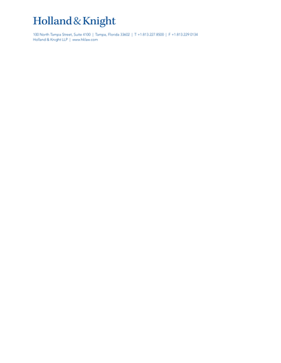 Holland & Knight Engraved Letterhead - Tampa