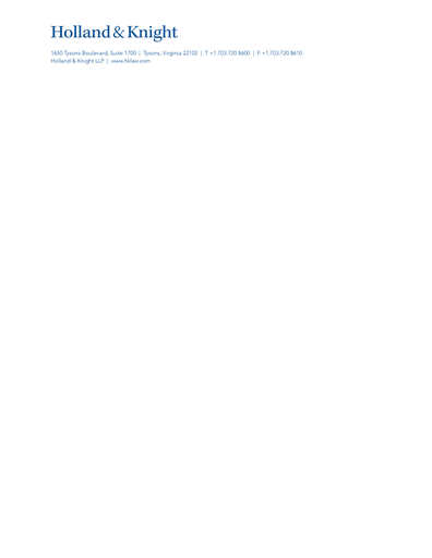Holland & Knight Engraved Letterhead - Tysons