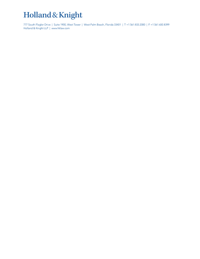 Holland & Knight Engraved Letterhead - West Palm Beach