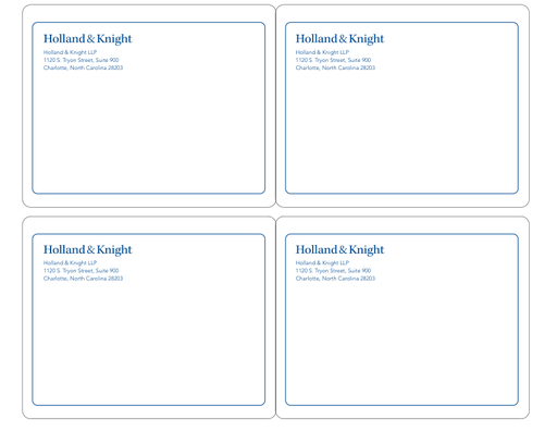 Holland & Knight Mailing Label 4-Up - Charlotte