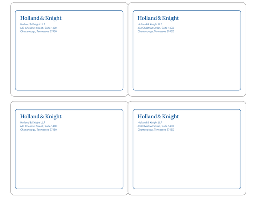 Holland & Knight Mailing Label 4-Up - Chattanooga