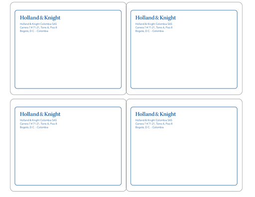 Holland & Knight Mailing Label 4-Up - Colombia
