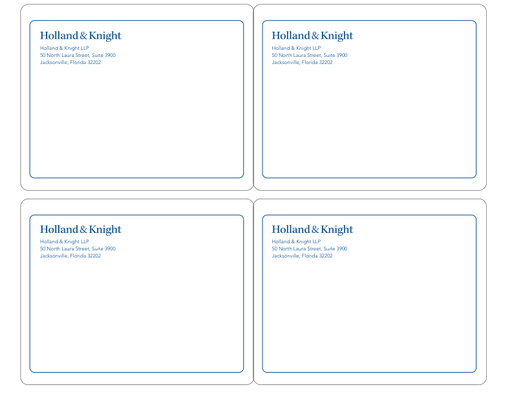 Holland & Knight Mailing Label 4-Up - Jacksonville