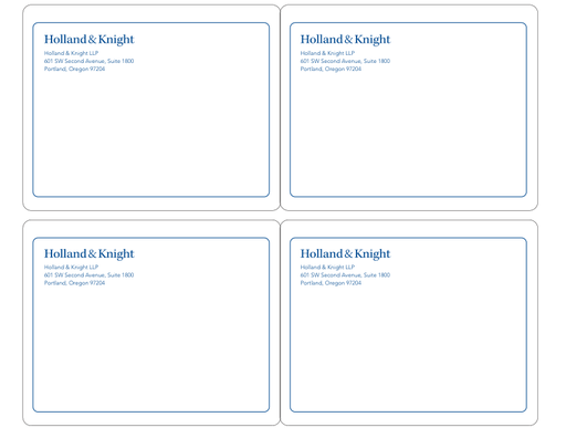 Holland & Knight Mailing Label 4-Up - Portland