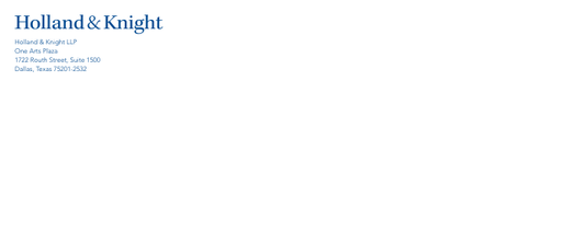 Holland & Knight No. 10 Engraved Envelope - Dallas One Arts Plaza