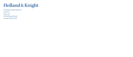 Holland & Knight No. 10 Engraved Envelope - England