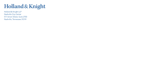 Holland & Knight No. 10 Engraved Envelope - Nashville