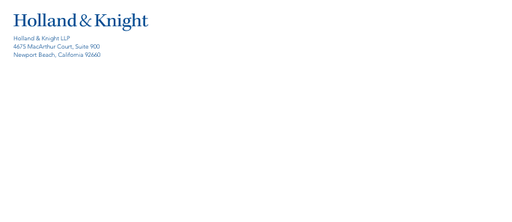 Holland & Knight No. 10 Engraved Envelope - Newport Beach