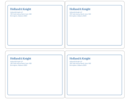 Holland & Knight Mailing Label 4-Up - Birmingham