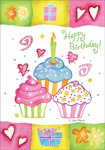 [BJ102] Cupcake Birthday Greeting Card-BJ102