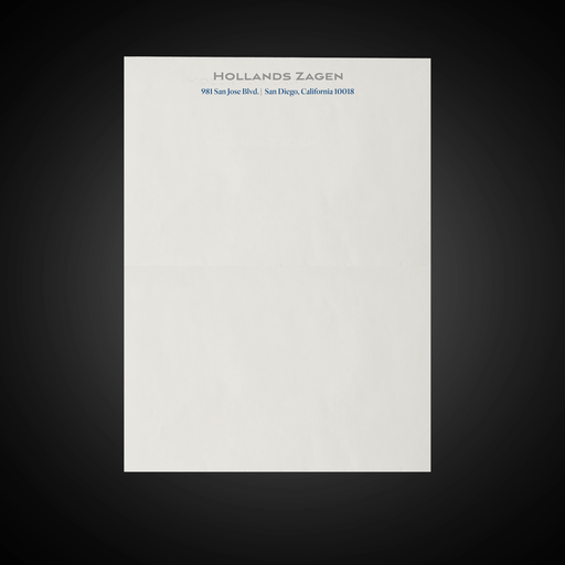 Blind Deboss Letterhead