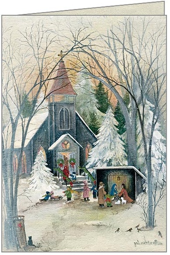 [CU717C] Church and Manger Scene, Box of Cards