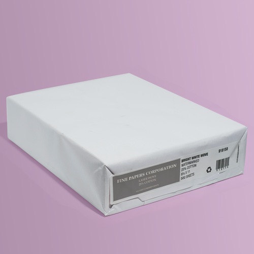 [918172] Fine Papers Corp. 25% Cotton Ultimate White, 8.5x11, 25 lb