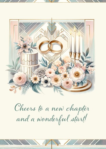 [W44692] W44692 - Cheers to a New Chapter Wedding Card¬†¬†