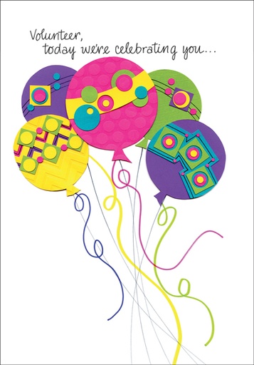 [BH161V] BH161V - Balloons Birthday Cards for Volunteers